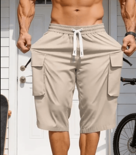 شورت كارغو طويل  أناقة + راحة + جيوب عملية