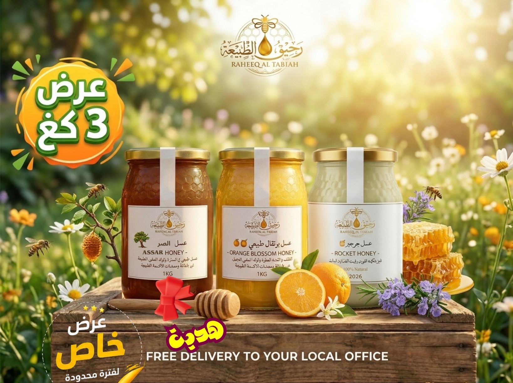 1 كغ عسل البرتقال انتاج 2026  1كغ عسل جرجير انتاج 2026 1كغ عسل الصر انتاج 2025