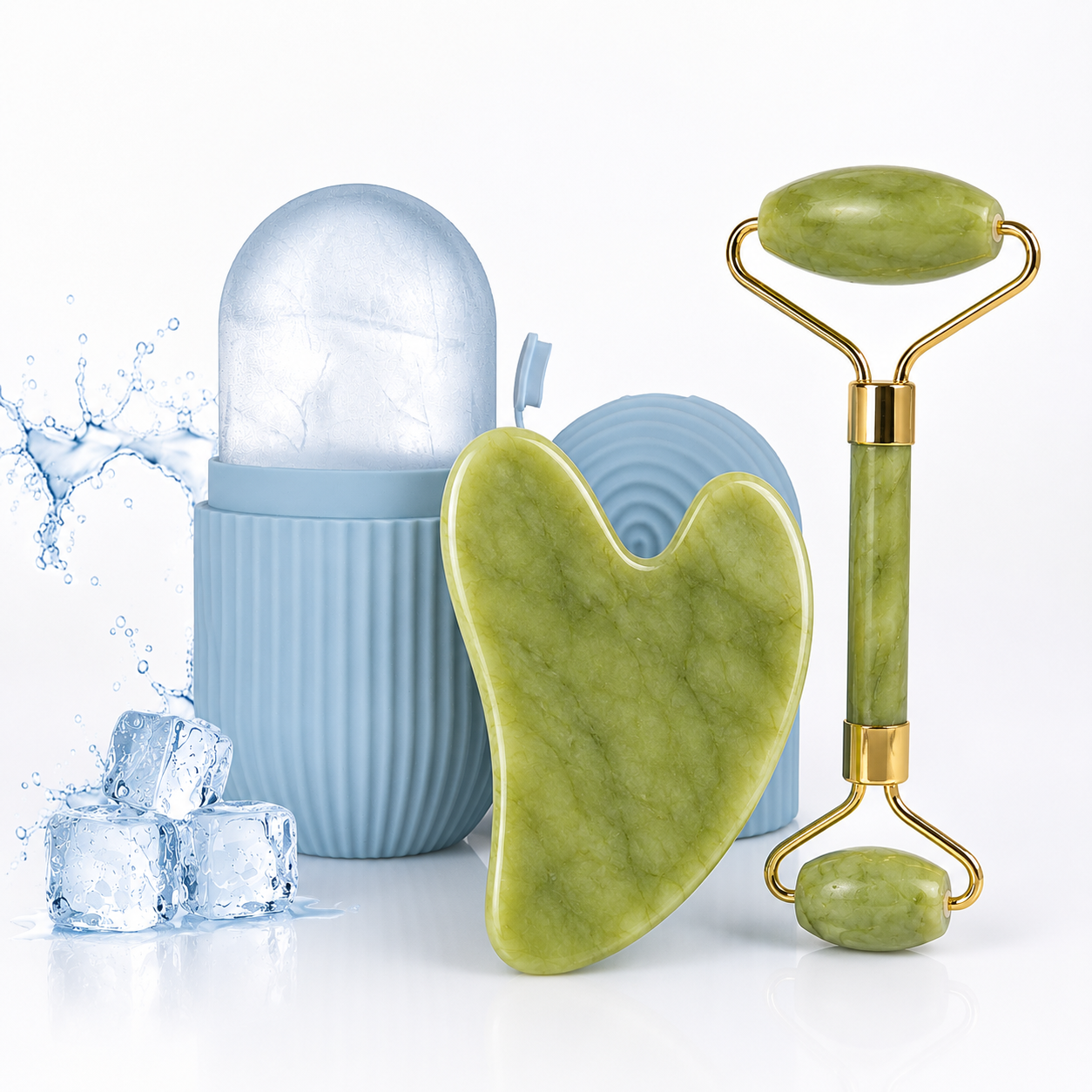 Gua Sha + Ice Roller باك العناية بالبشرة