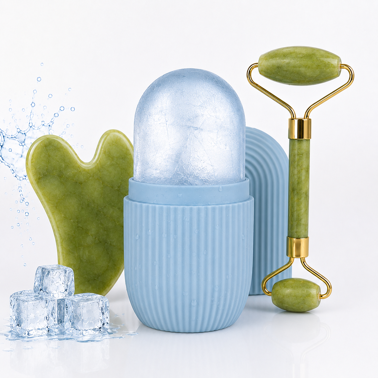 Gua Sha + Ice Roller باك العناية بالبشرة
