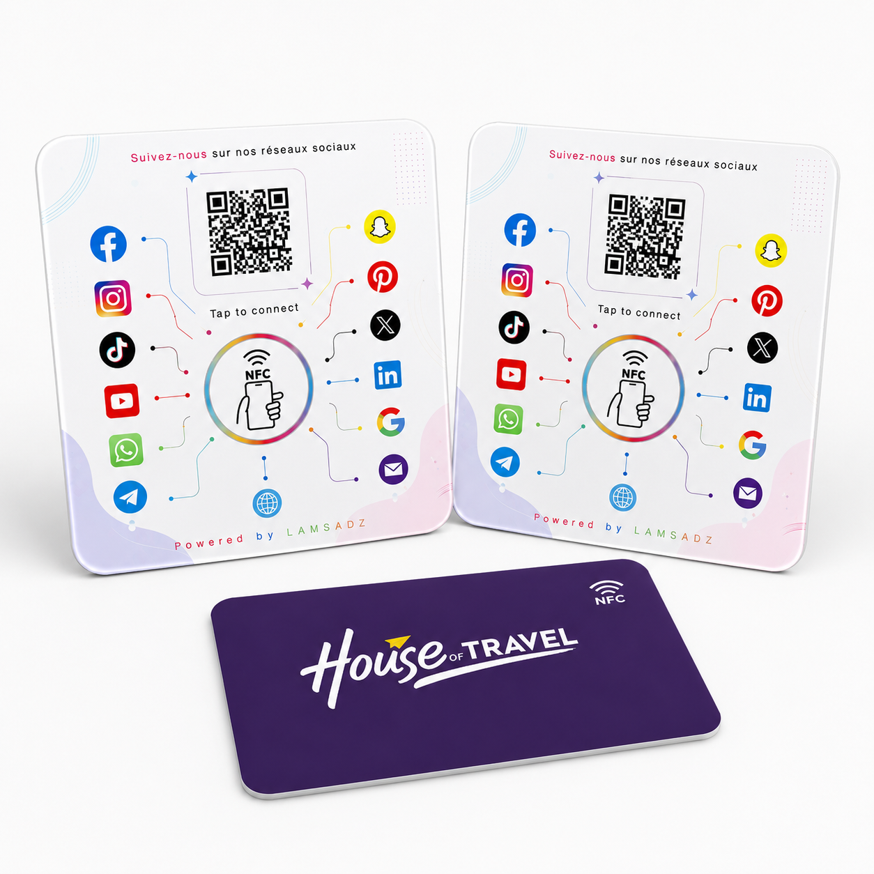 بطاقة المكتب و الباب مع كارت فيزيت ( NFC QR )