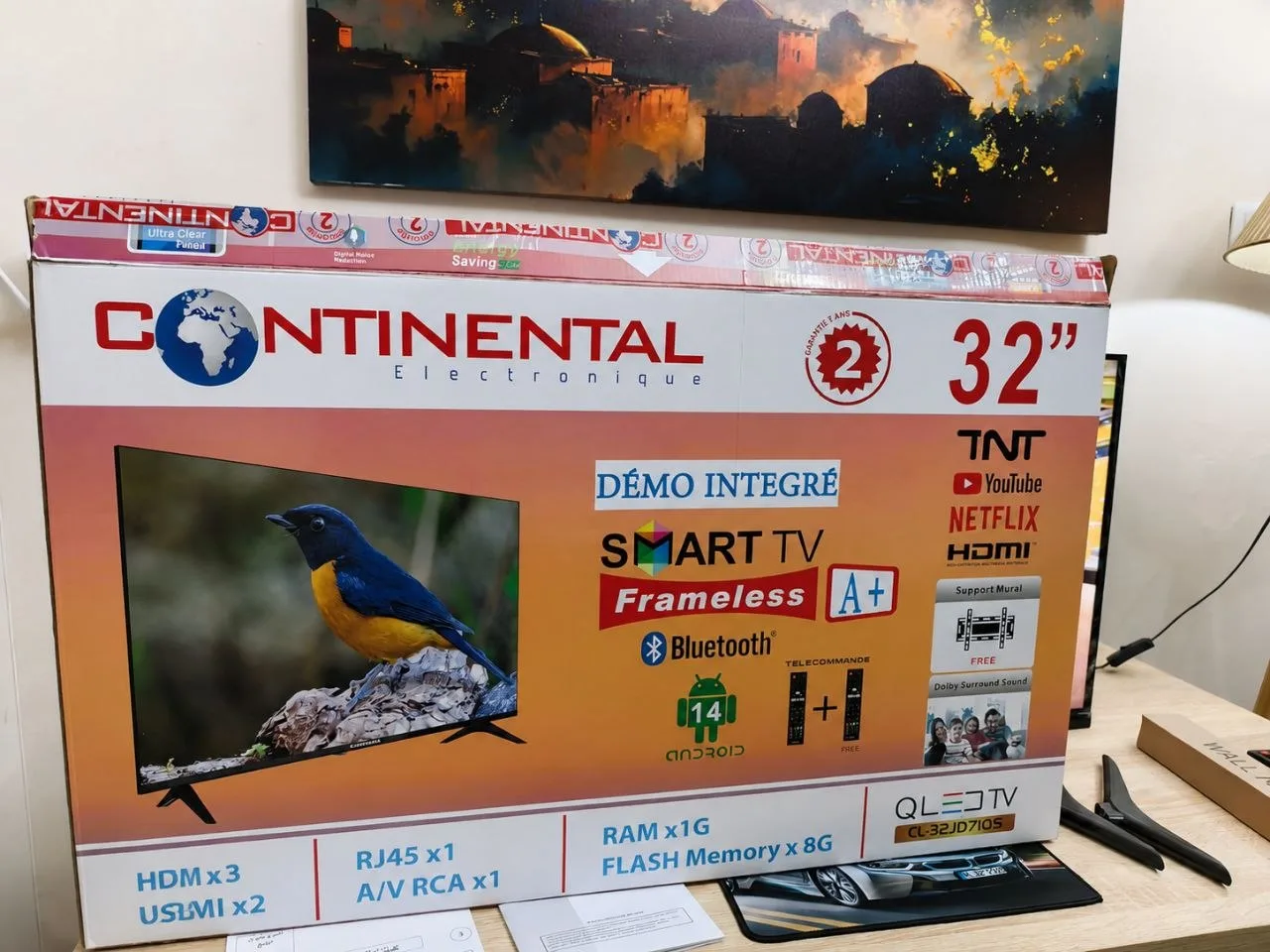 Tv 32P Smart + Démo Intégrer+ Support Marque Continental