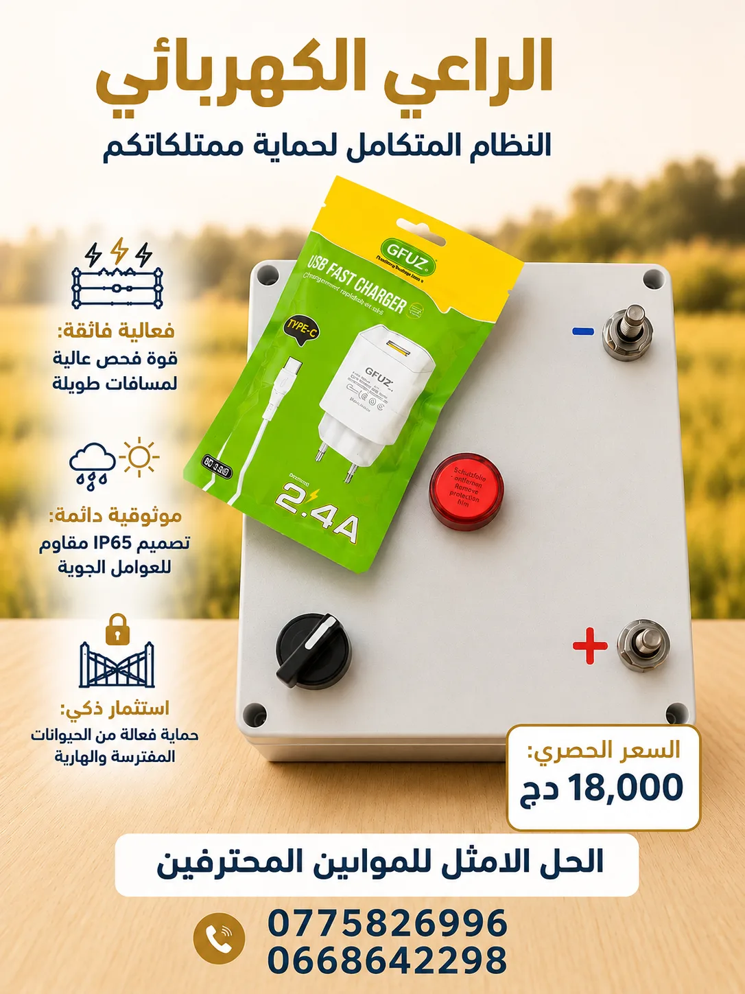 سراح كهربائي للمواشي والابقار