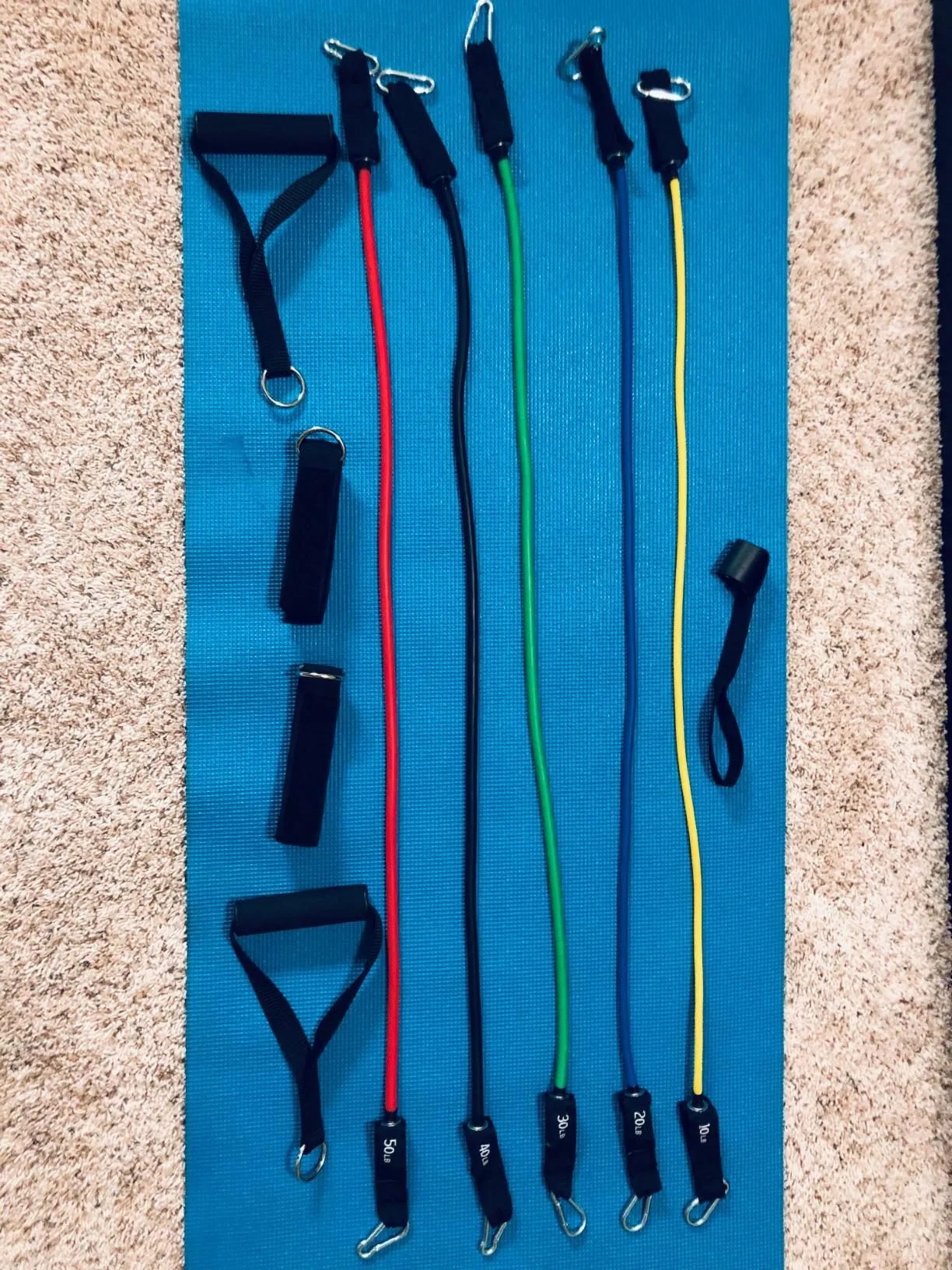 Cordes élastiques de musculation Ensemble de bandes pour sport 11Pcs (5Kg-45Kg) – طقم التدريب المنزلي