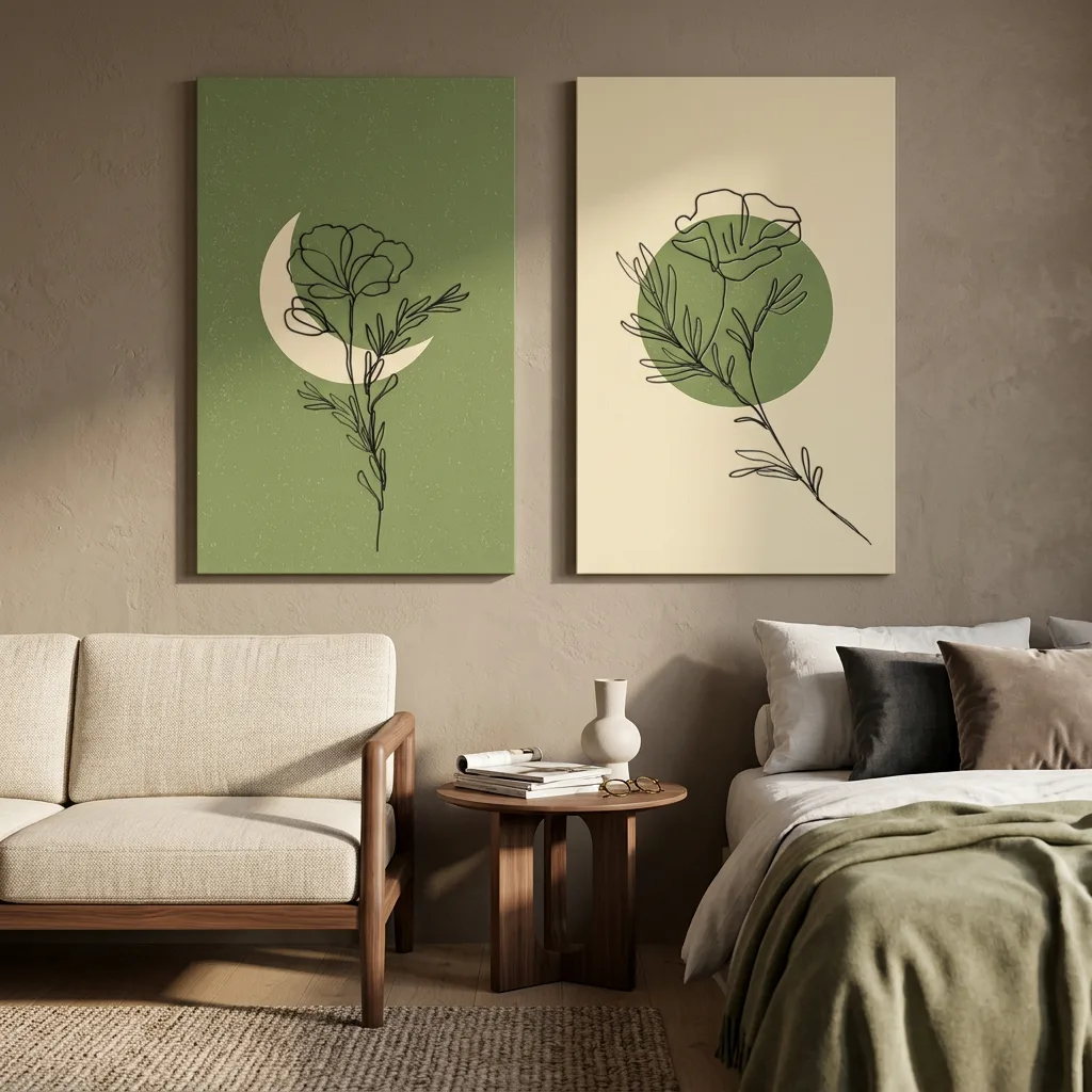 Cadre Canvas Duo (Beige & Vert) 40x60 cm