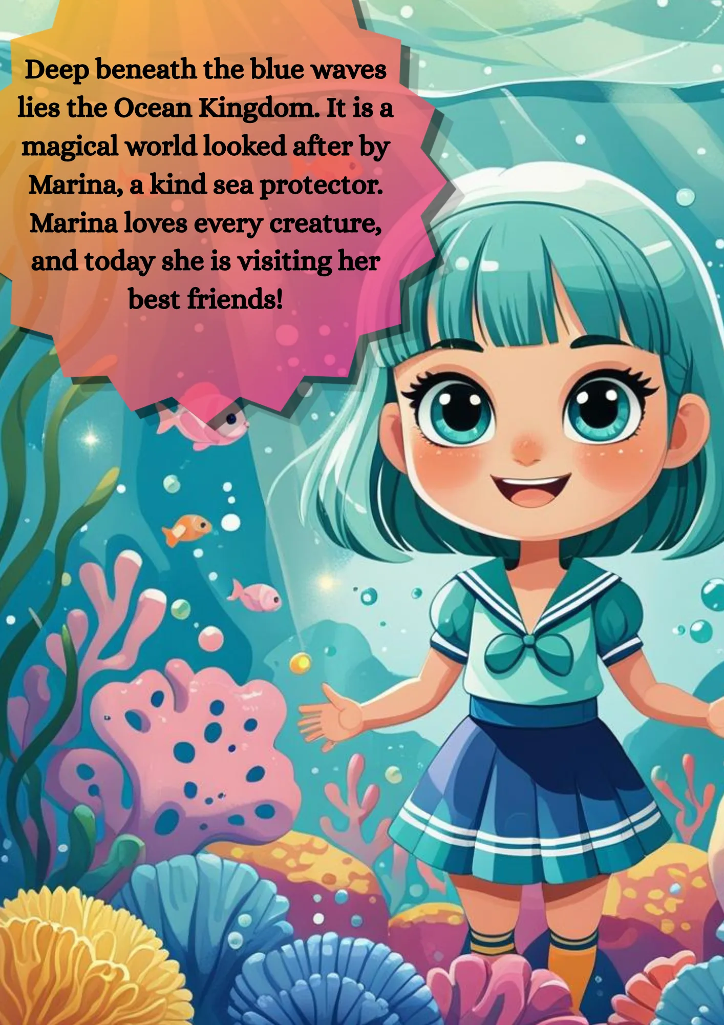 قصة رقمية للاطفال Marina and the friends of the ocean
