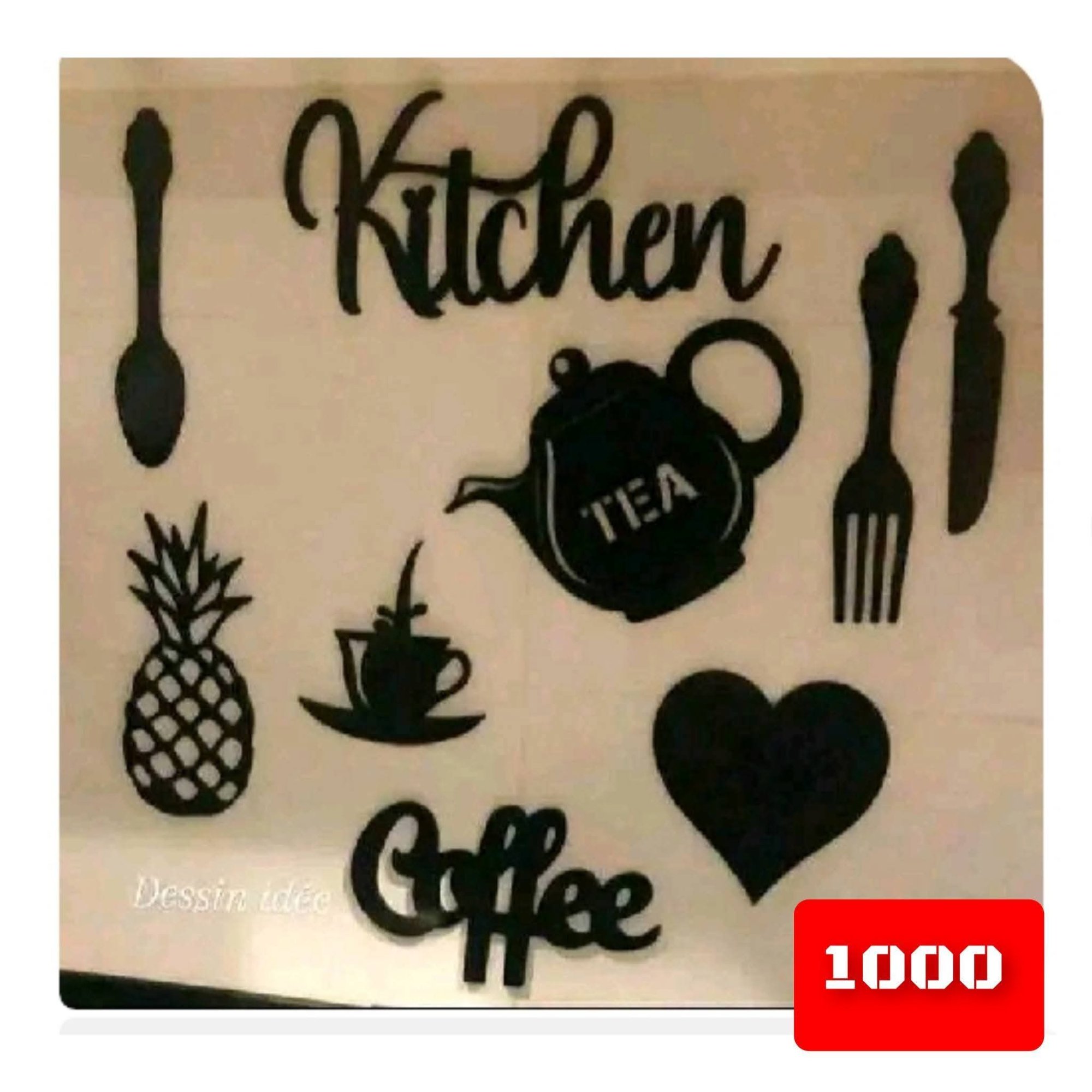 Kitchen Coffee Wall Decor Panel CNC File