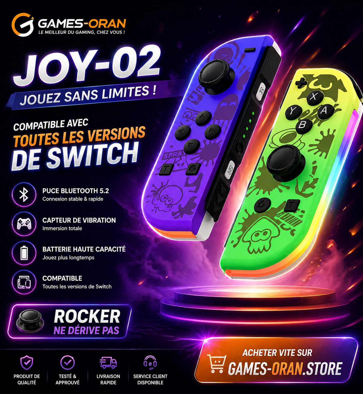 Joycon Nintendo Switch pack splatoon