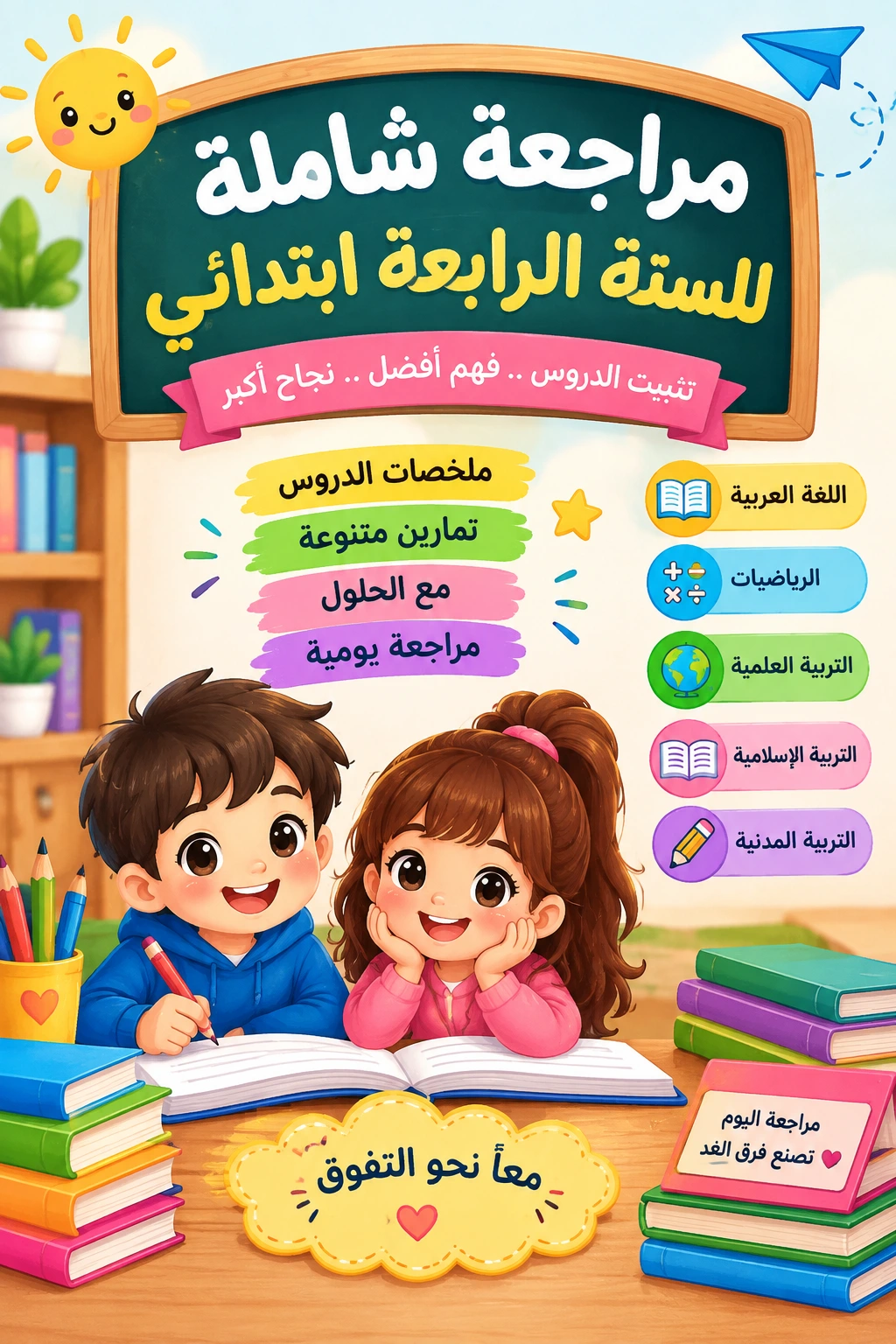 مراجعة شاملة للسنة الرابعة ابتدائي – تمارين وحلول