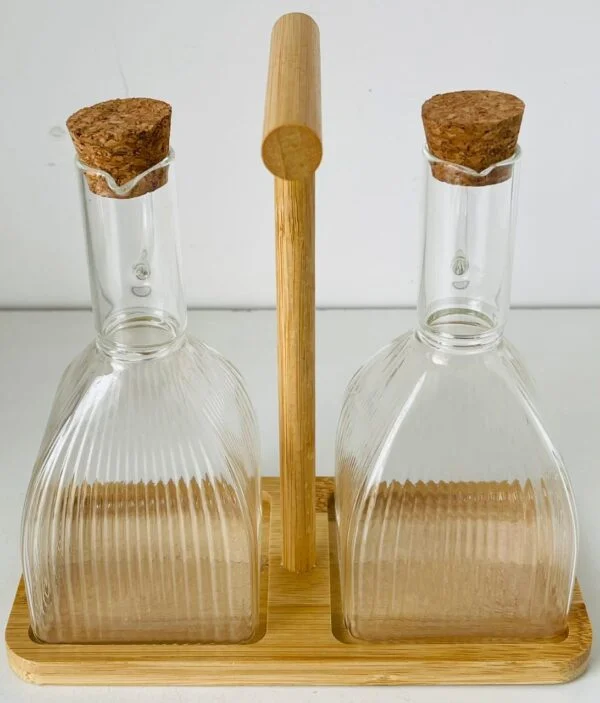 طقم قارورتين الزيت والخل الزجاجي - "bouteilles "huile et vinaigre