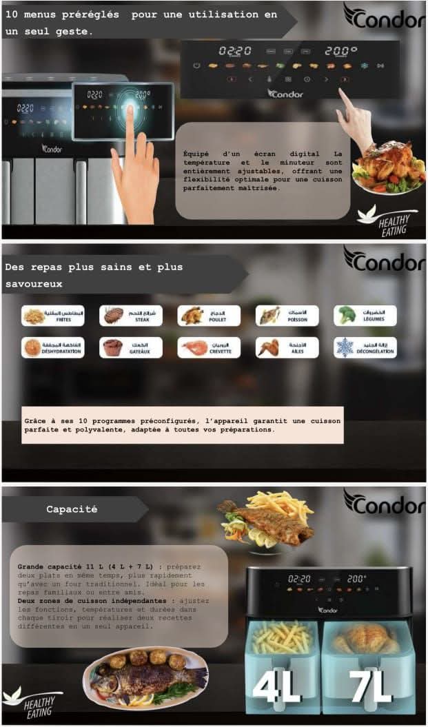 المقلاة الهوائية المزدوجة من Air Fryer – Condor