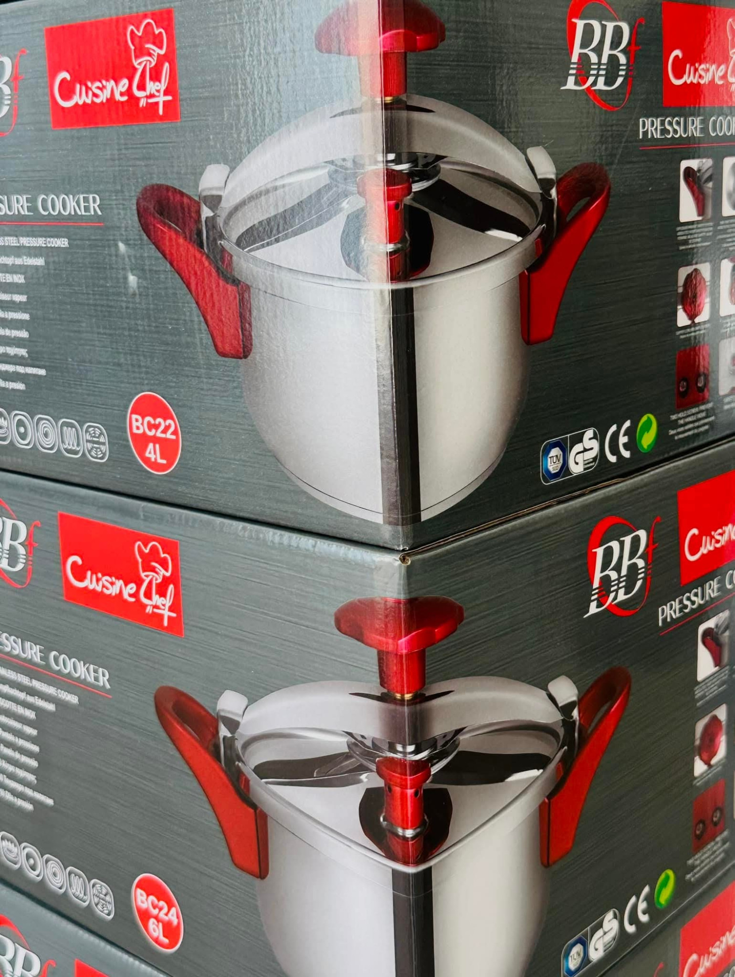 قدر الضغط الفاخر 3, 4, 6, 8 لتر - Cocotte BBF Cuisine Chef