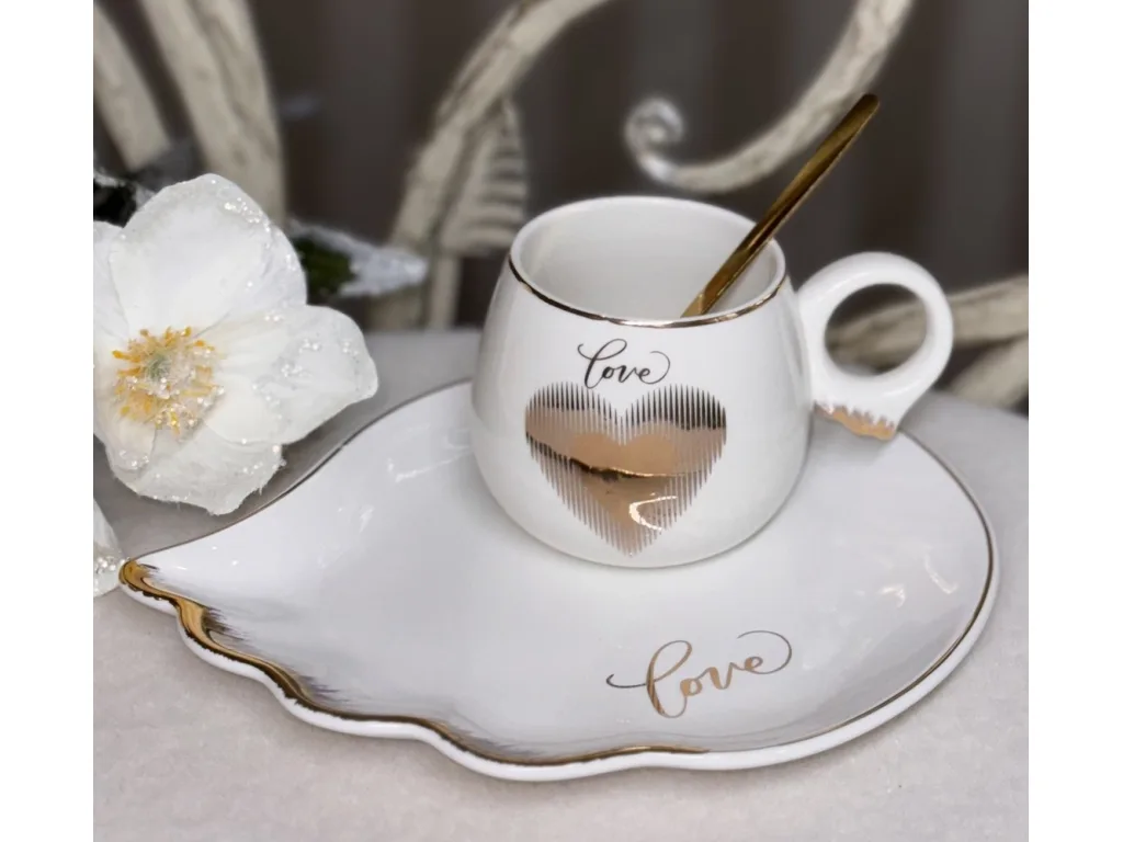 طقم كوب "Love" السيراميكي - Cup Set Love