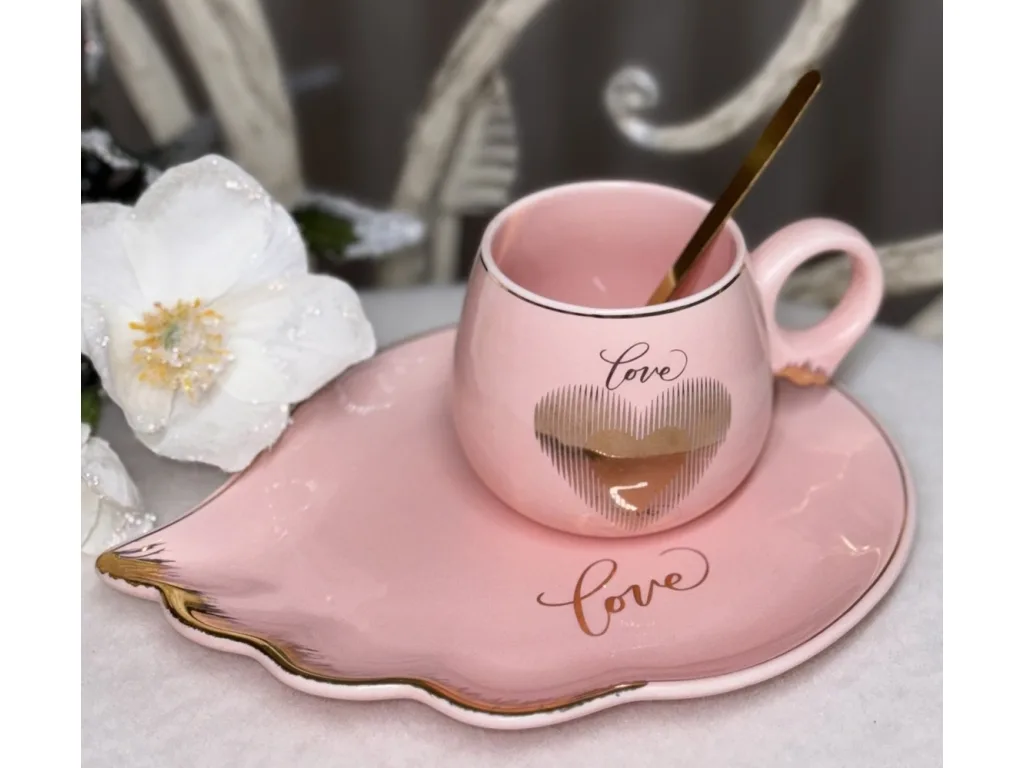طقم كوب "Love" السيراميكي - Cup Set Love