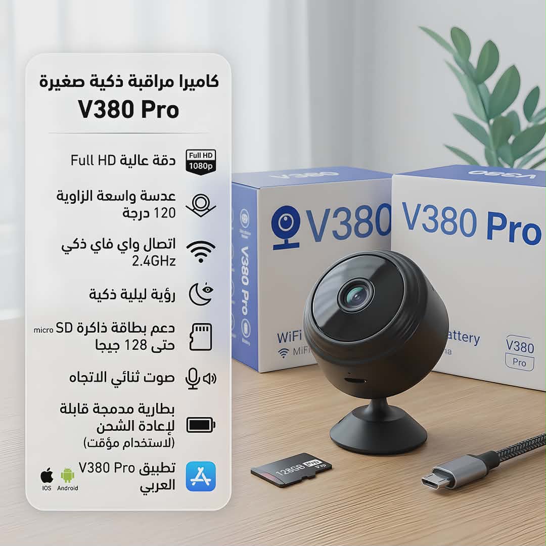 اصغر كاميرا مراقبة [ الاصلية v380 pro ] حصري 💗