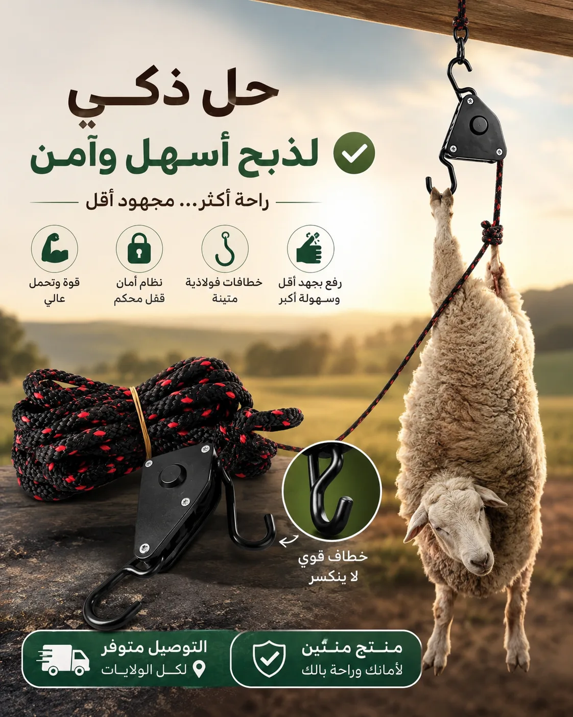 � حبل رفع احترافي قوي وثابت لراحة وأمان أكثر