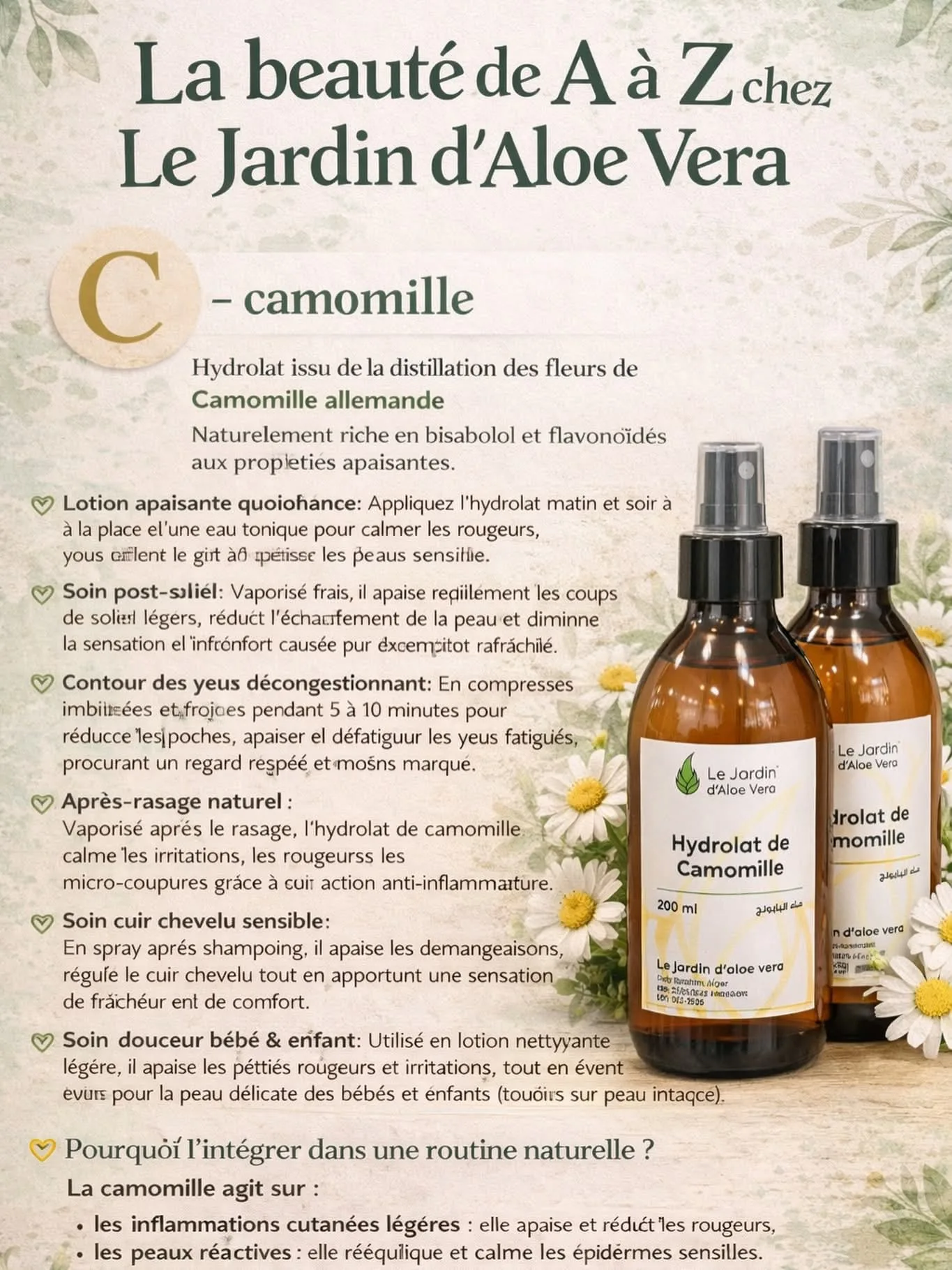 Hydrolat de camomille مقطر البابونج