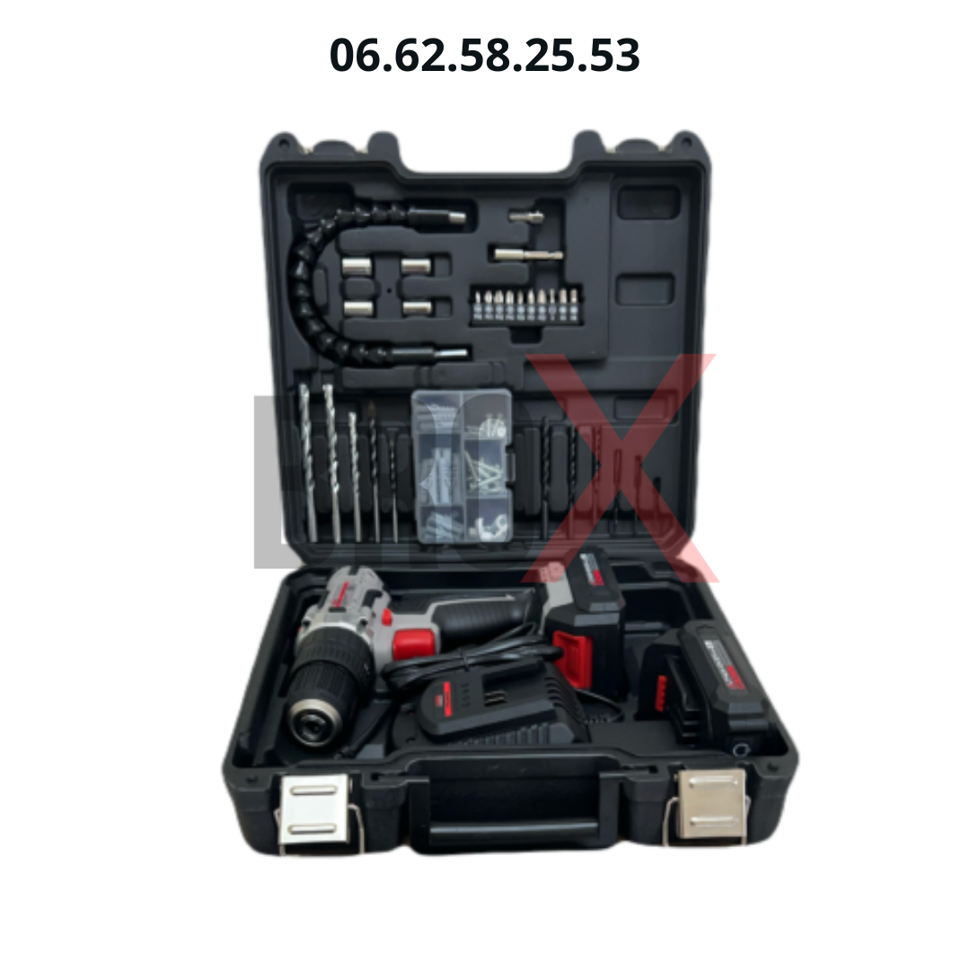 Back to products Visseuse Perceuse à Percussion Sans Fil 2 Batteries 20v 2Ah avec Kit d’outils et d’accessoires 29 Pcs CROWN CT21102H-2-(29) EK