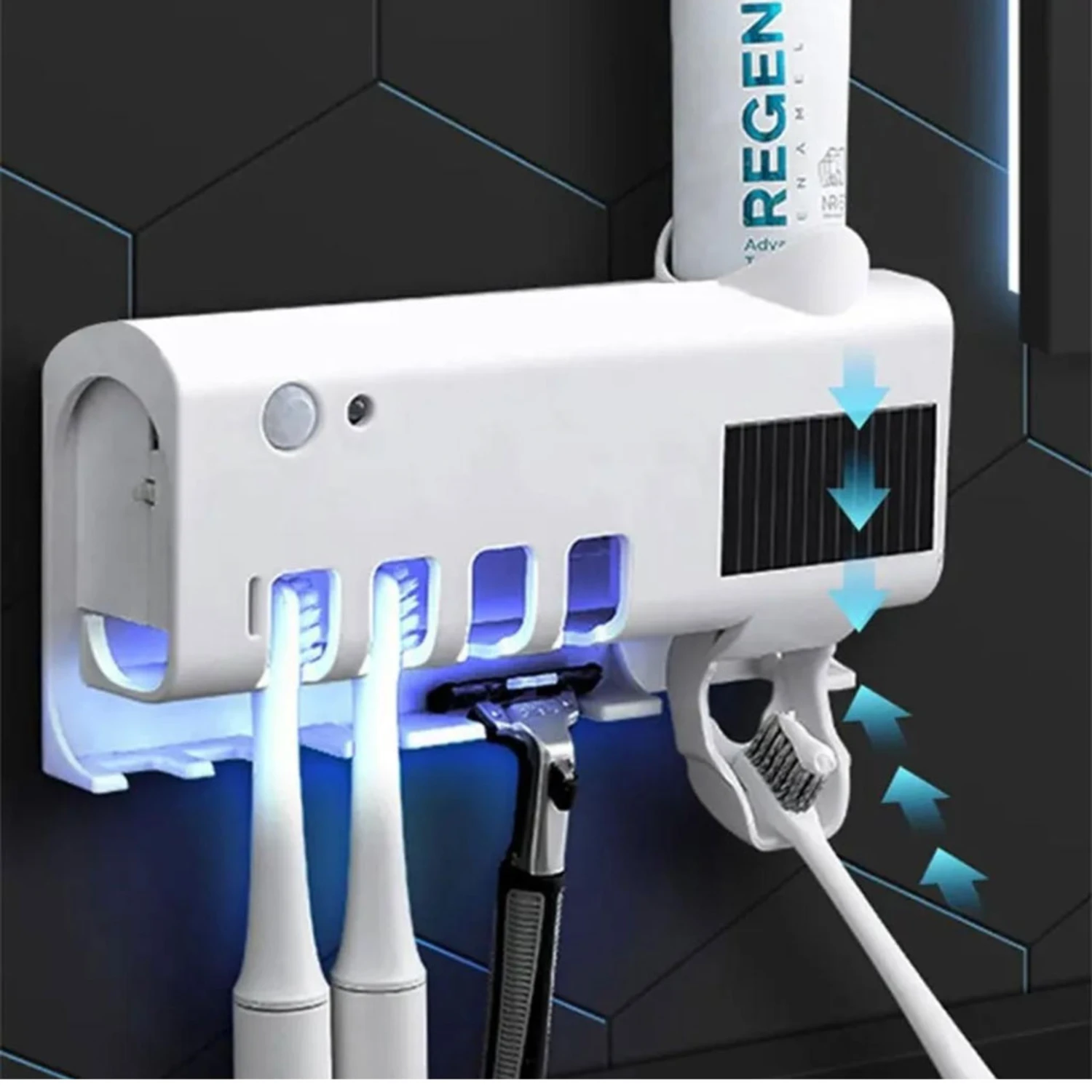 Support de Brosse à Dents UV avec Distributeur Dentifrice
