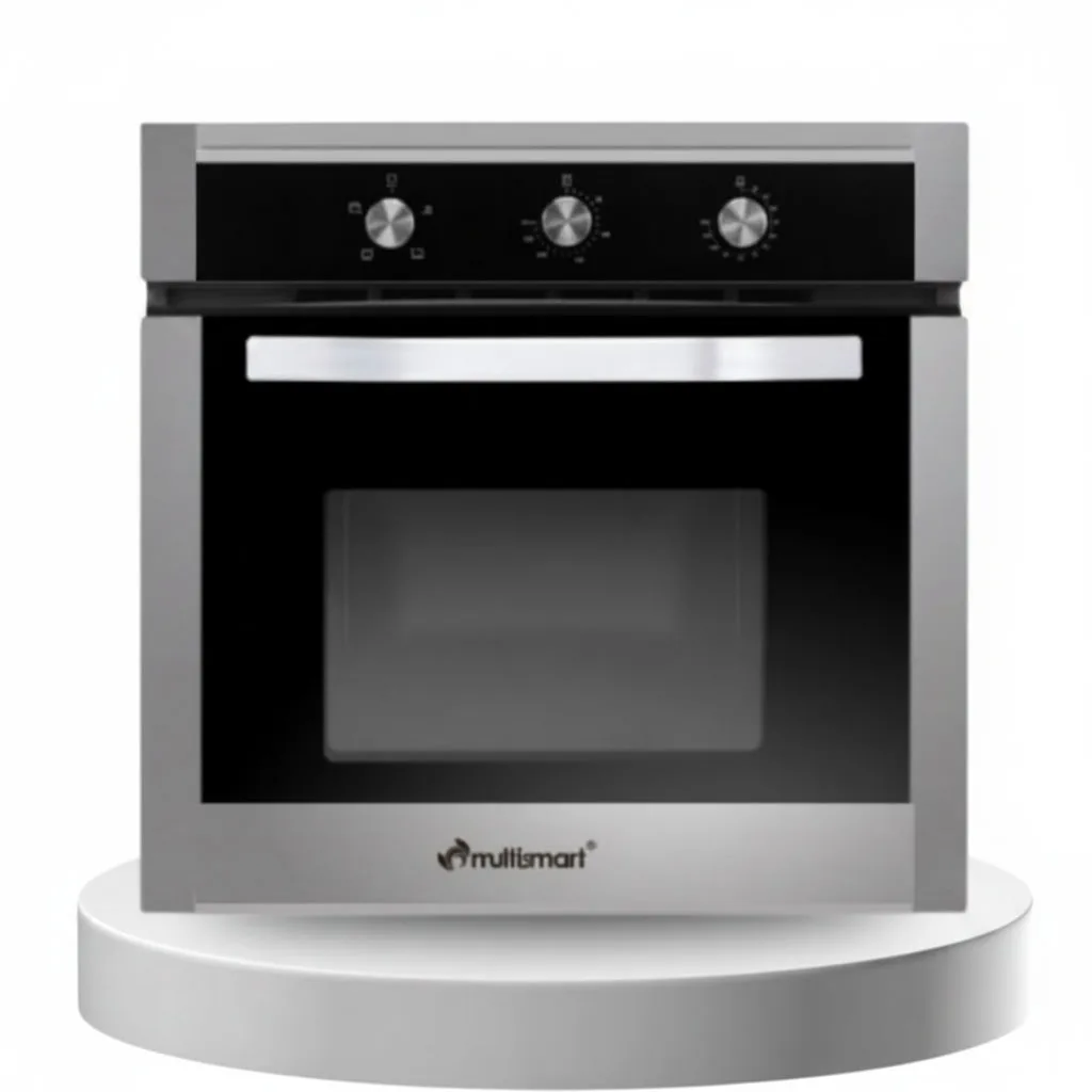 فرن بلتي Multismart AF66 70L Gaz/Gaz – Four Encastrable Ventilé Inox Noir/Silver مع مروحة