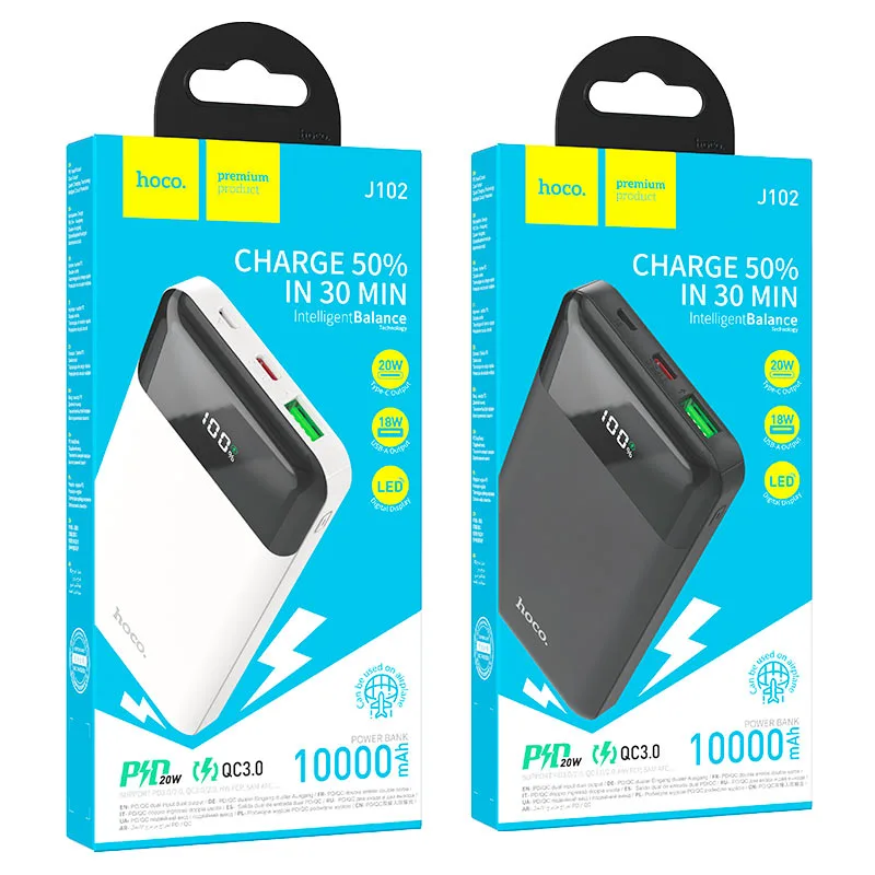 Power bank J102 Cool figure PD20W + QC3.0 10000mAh